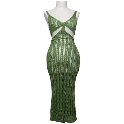 Strandkjole (Grøn) fra Bonbon Metallfiber, Viscose
