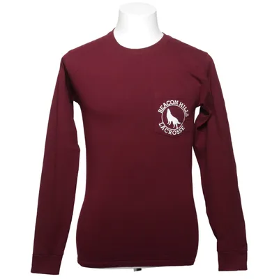 Langærmet t-shirt (Rød) fra Hanes Bomuld