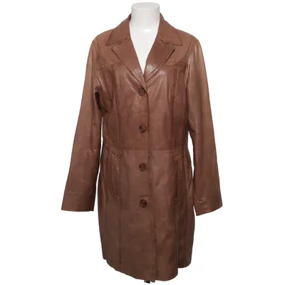 Läderkappa (Brun) från Sandra Pabst Skinn, Polyester, Viskos