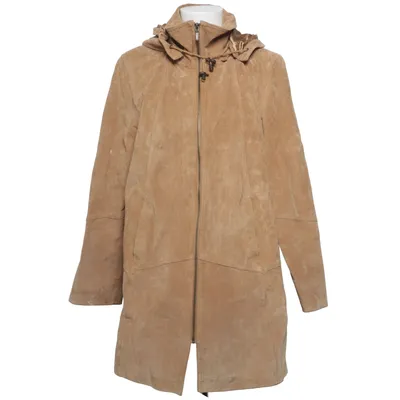 Leather coat (Beige) from Comfort Fashion Quality Acrylic, Leather, Polyester