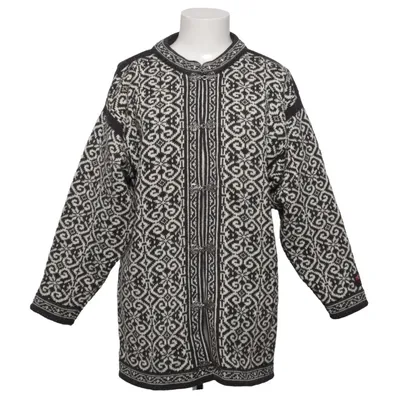 Cardigan (Sort, Hvid) fra Gjestal Uld