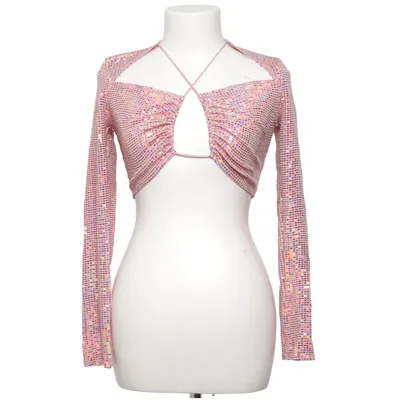 Crop top (Pink, Multicolored) from Nelly Elastane, Metallic fiber, Polyamide