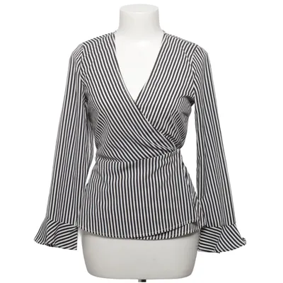 Wikkelblouse (Zwart, Wit) van ONLY Blue Denim Polyester