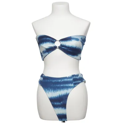 Bikini (Blue, White) from MiMi Elastane, Recycled polyester