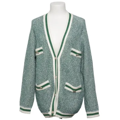 Cardigan (Green, White, Blue) from Maje Cotton, Metallic fiber, Polyamide, Polyester, Viscose