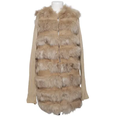 Bontjack (Beige) van Twin Set Simona Barbieri Vossenbont, Polyamide, Viscose, Wol