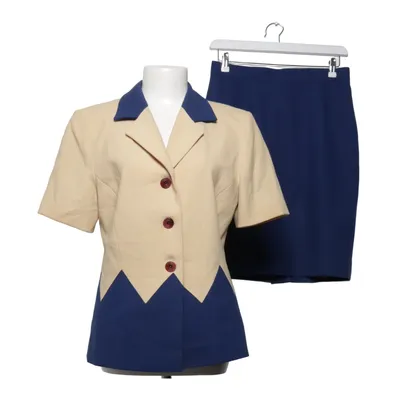Skirt suit (Beige, Blue) from Casting Acetate, Elastane, Polyester, Wool