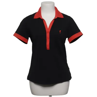 Poloshirt (Zwart, Rood) van Golfino Elastaan, Polyamide