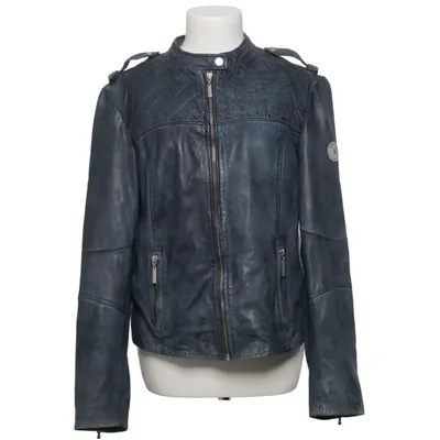 Veste en cuir (Bleu) de Frieda & Freddies Cuir, Polyester