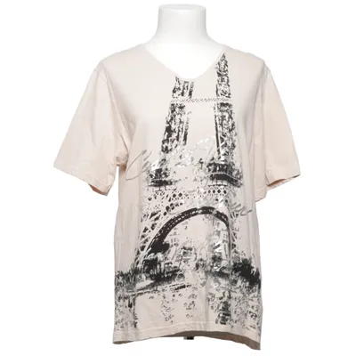 T-shirt (Beige, Black) from Amalia Cotton, Polyester