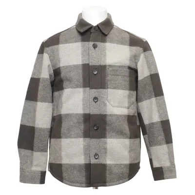 Overshirt (Gray, White) from Uniqlo Polyester, Viscose