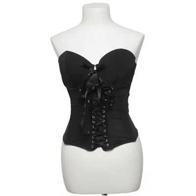 Corset (Black) from H&M Elastane, Polyamide, Polyester