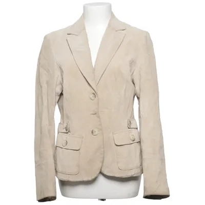 Läderkavaj (Beige) från ESPRIT Collection Skinn, Polyester