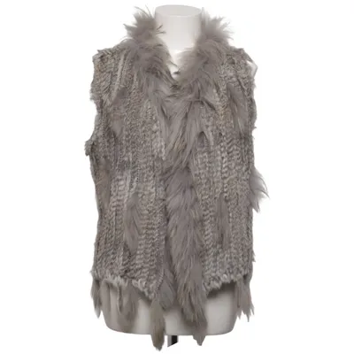 Gilet en fourrure (Gris) de Yu & Me Fourrure de lapin