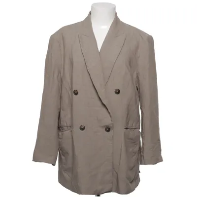 Blazer (Beige, Grå) fra H&M Viscose, Linned, Polyester