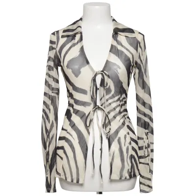 Blouse (Beige, Zwart) van H&M Trend Polyester
