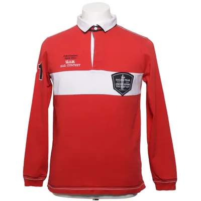 Rugby shirt (Rood, Wit) van Slam Katoen