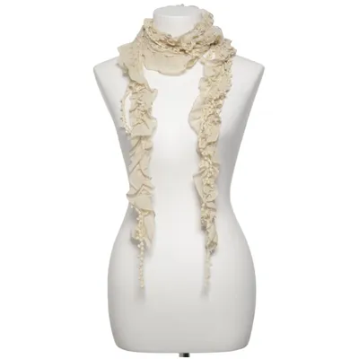 Shawl (Beige) from Cream Cotton, Polyester