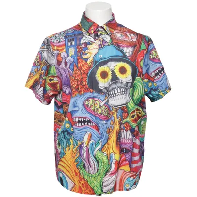 Kortärmad skjorta (Flerfärgad) Elastan, Polyester