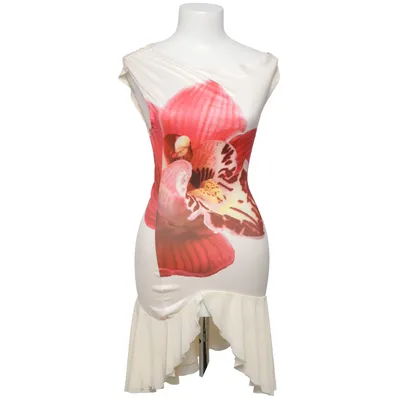 Kleid (Weiß, Rot, Pink) Elasthan, Polyester