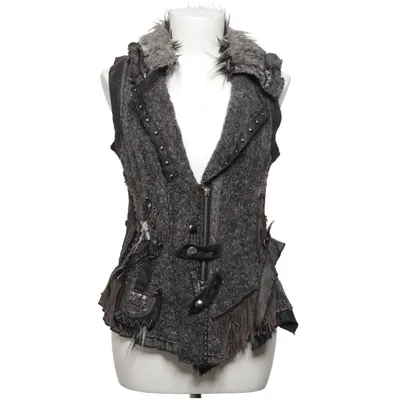 Gilet (Grijs, Zwart) van Juju & Christine Acryl, Katoen, Elastaan, Wol