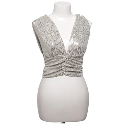 Crop top (Argent) de Gina Tricot Élasthane, Fibre métallique, Polyamide