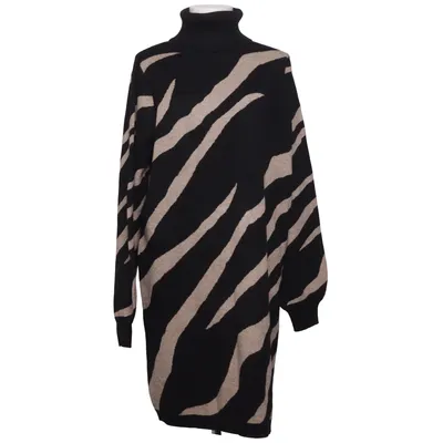 Jurk met col (Zwart, Beige) van Object Polyamide, Polyester, Viscose
