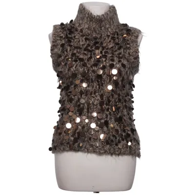 Pull sans manches (Marron, Gris) de Lene Sand Acrylique, Mohair, Polyamide, Laine