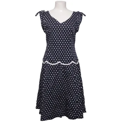 Jurk (Blauw, Wit) van Lindy Bop Katoen, Elastaan