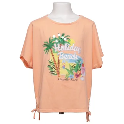 T-shirt (Orange, Multicolored) from Emma Jayne x H&M Polyester, Viscose