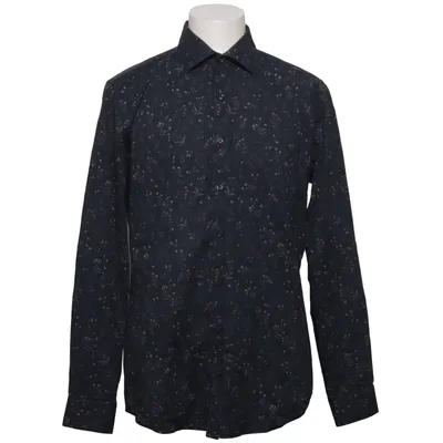 Shirt (Blauw, Meerkleurig) van Dressmann Katoen, Elastaan