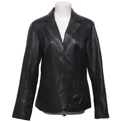 Leren blazer (Zwart) van Auluna Leer, Polyester