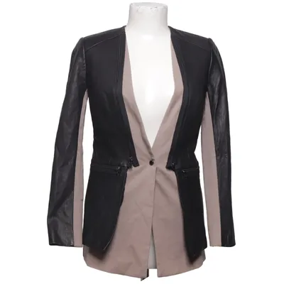 Läderjacka (Svart, Beige) från Robert Rodriguez Bomull, Elastan, Skinn, Polyester
