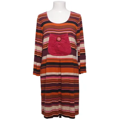 Jurk (Bruin, Roze, Oranje) van Du Milde Katoen, Elastaan, Viscose