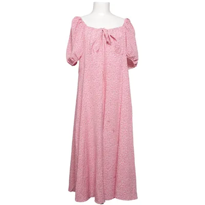 Maxikjole (Pink, Hvid) fra Shein Curve Elastan, Polyester