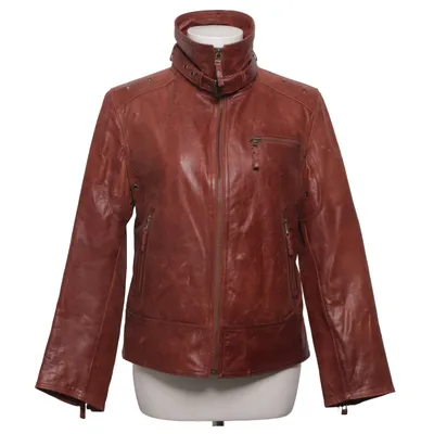 Leren jack (Bruin) van Goldstein Leer, Polyester