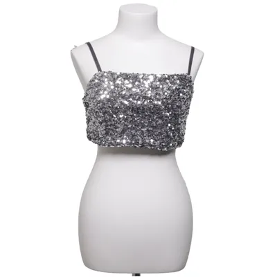 Crop top (Argent) de Dorothee Schumacher Élasthane, Polyamide, Polyester, Viscose
