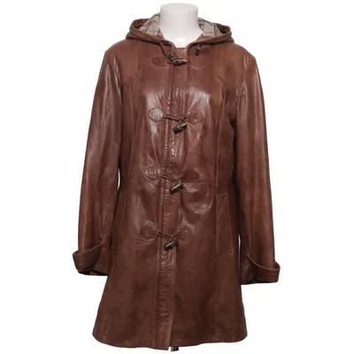Läderjacka (Brun) från Julia J. Roma Skinn, Polyester, Ull