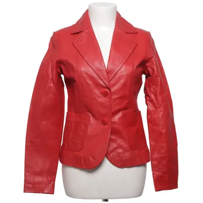 Leren blazer (Rood) van Rock'n Blue Leer, Polyester