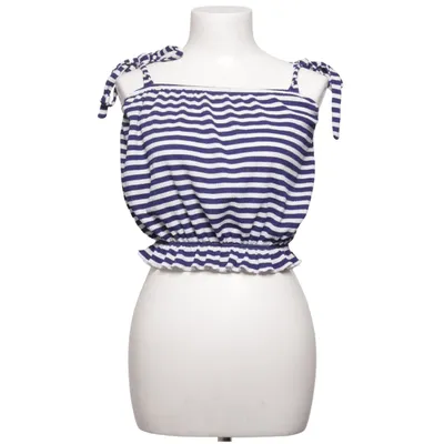 Crop top (Blauw, Wit) van Wednesday's Girl Elastaan, Polyester