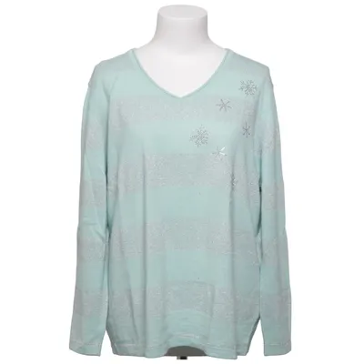 Pull-over (Vert, Argent) de Mona Acrylique, Fibre métallique, Laine