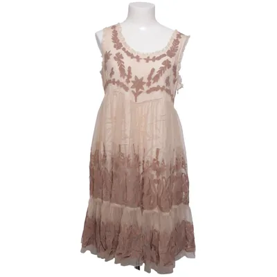 Jurk (Beige, Bruin) van Feeling Fame Katoen, Polyamide, Viscose