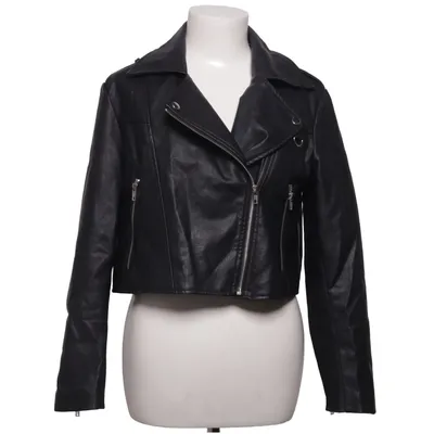 Biker jacket (Black) from Missguided Petite Cotton, Polyester, Polyurethane, Viscose
