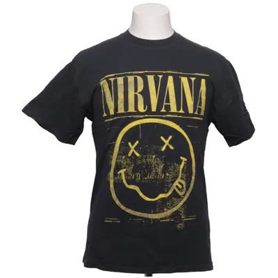 T-shirt (Zwart, Geel) van Nirvana Katoen