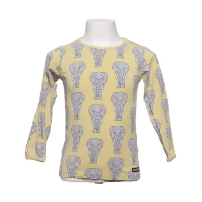 T-shirt à manches longues (Jaune, Gris) de Villervalla Élasthane, Coton biologique