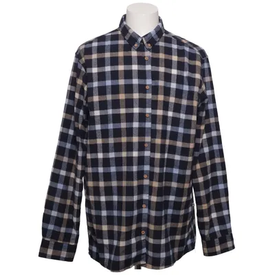 Flannel skjorte (Blå, Beige, Hvid) fra Kronstadt Bomuld, Polyester