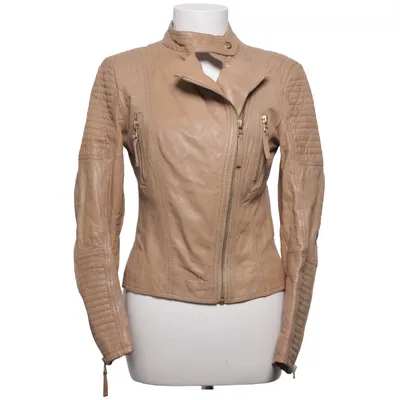 Veste de motard (Beige) de Primeboots Cuir, Polyester