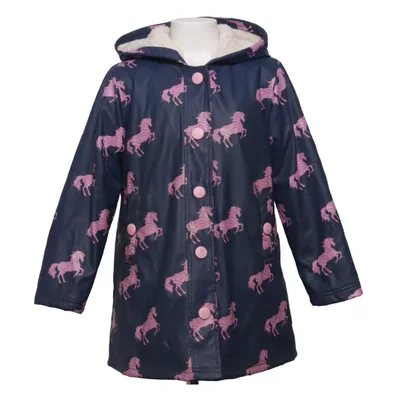 Regnfrakke (Blå, Pink, Hvid) fra Hatley Kunstpels, Polyester, Polyurethan