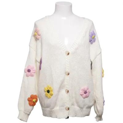Cardigan (White, Multicolored) from Cider Polyester
