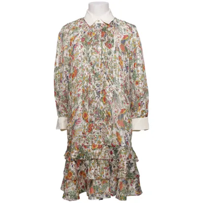 Robe (Blanc, Multicolore) de Tory Burch Fibre métallique, Polyester, Soie